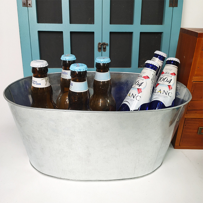 Sliver Galvanized Iron Metal beer&wine Ice Bucket Holder of 6 Bottles Of Beer