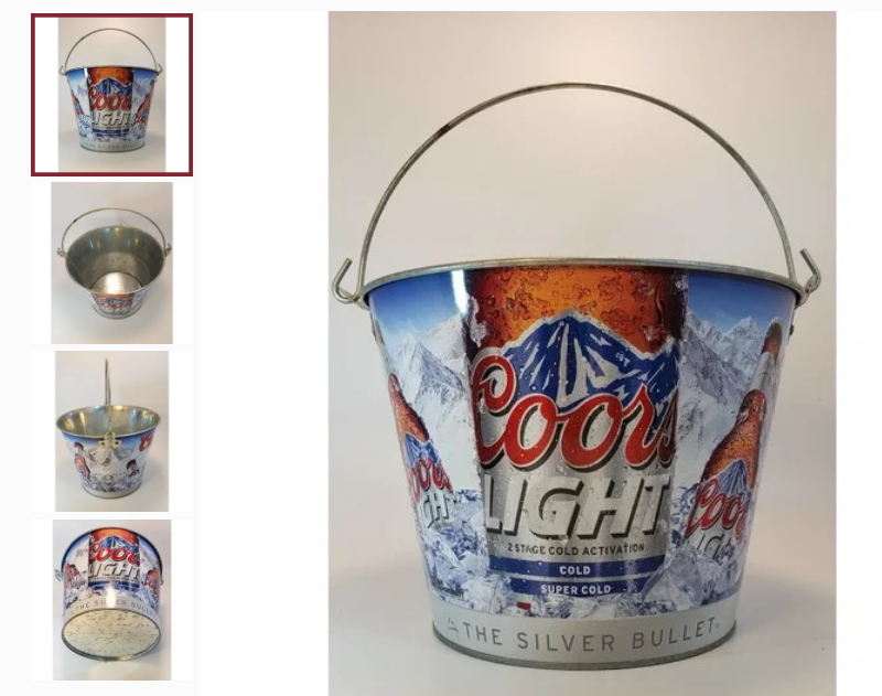 Cool light beer bucket holds about 6 beers personalized logo bar ice metal tin wine bucket beer bucket with handle for party