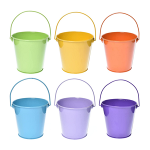 Small Metal Buckets With Handle  6 Pack Colored Easter Mini Galvanized Bucket For Kids Gift Cheap Flower Pot