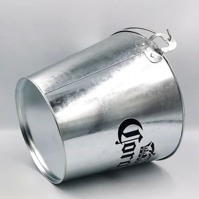 Wholesale Galvanized 5L Beer Ice Bucket Custom Logo Drink Cooler Bucket  Metal Party Buckets With Handle For 6 Corona Beers