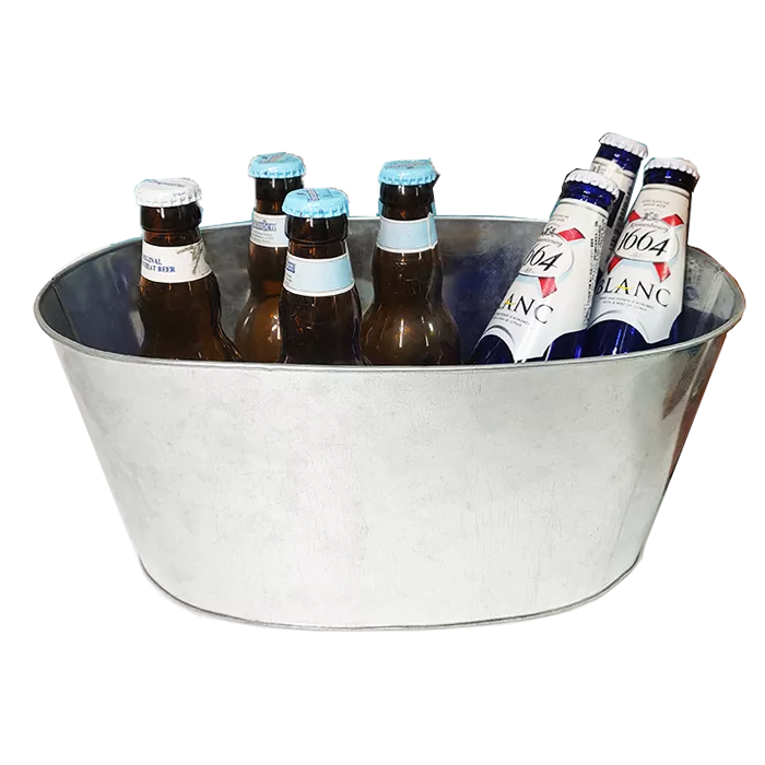 Sliver Galvanized Iron Metal beer&wine Ice Bucket Holder of 6 Bottles Of Beer