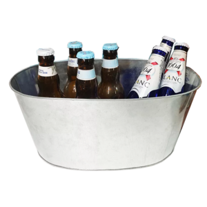 Sliver Galvanized Iron Metal beer&wine Ice Bucket Holder of 6 Bottles Of Beer