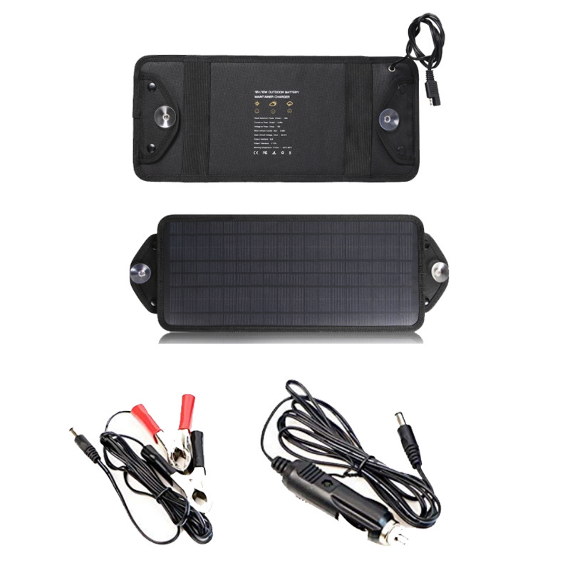 Solar Car Battery Trickle Charger & Maintainer 12V Solar Panel Power Battery Charger With Cigarette Lighter Plug