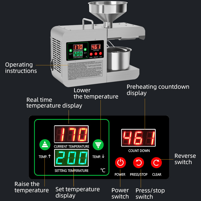 Horus Intelligent Automatic Screw Oil Press Organic Oil Maker Sesame Soybean Oil Pressing Production Machine