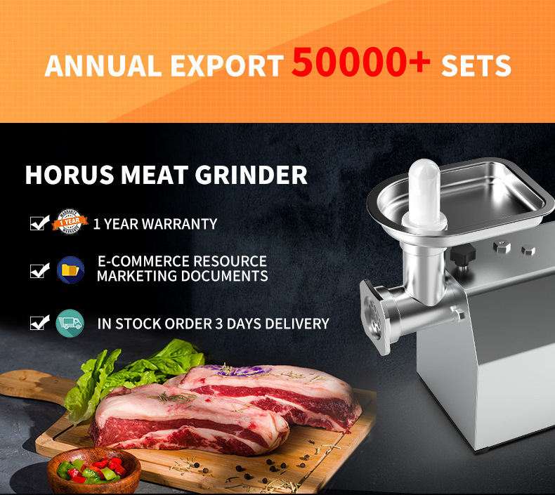 High Power full stainless 1800w electric meat grinder mincer machine with sausage filler