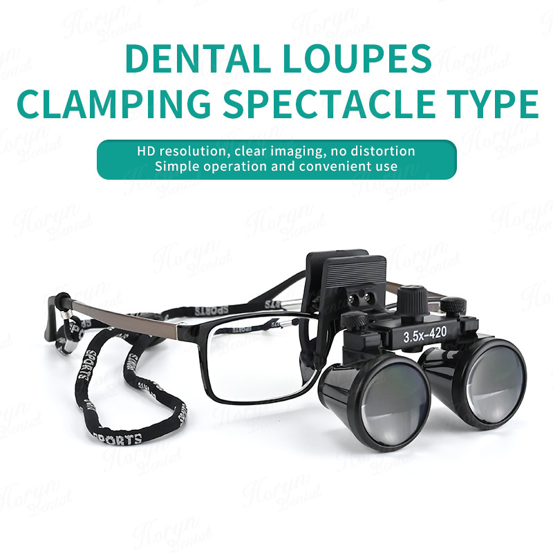 Dental Loupes 2.5X 3.5X Binocular Medical Magnifier Surgical Optical Glasses Lens Loupes with Clip Light