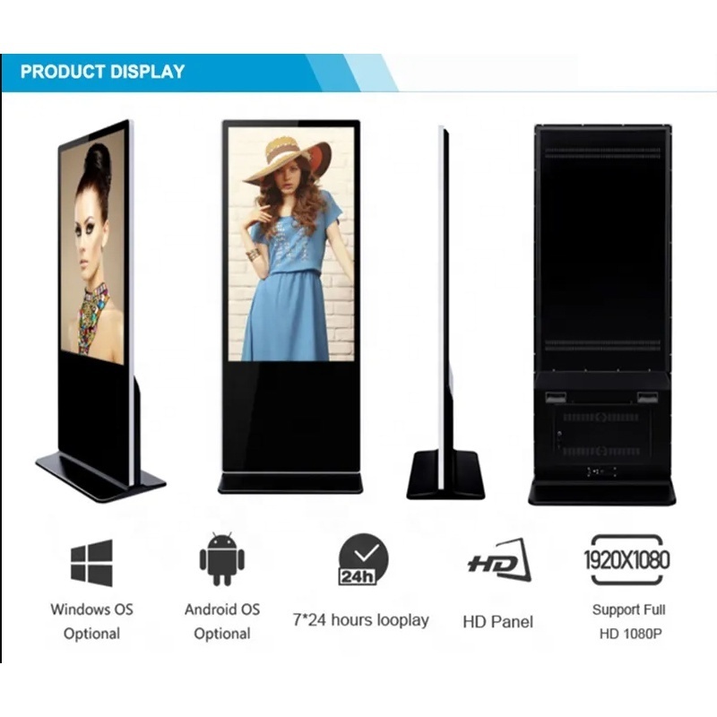 32 43 49 inch touch screen vertical lcd panel floor stand advertising display led advertising machine advertising equipment