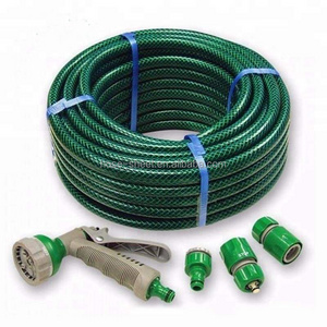 Anti-UV high pressure three layers 1/2-1 inch green PVC garden hose with fittings