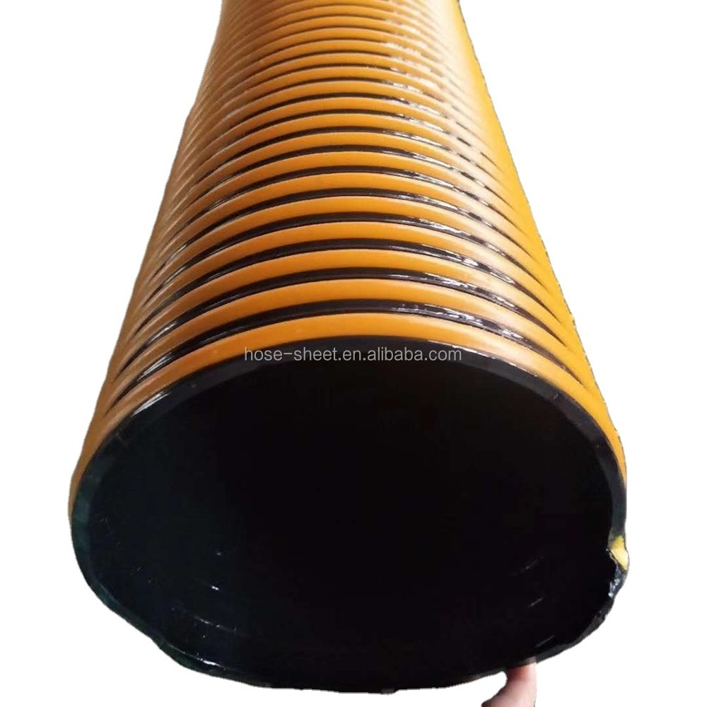 Heavy duty 10 12 inch corrugated surface large diameter PVC suction hose pipe