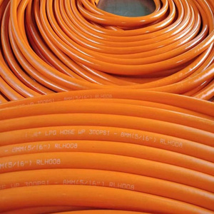 3/8" 10 mm flexible orange lpg delivery rubber gas hose for gas system and cooker oven