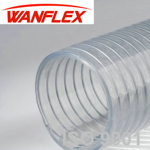 Flexible fiber spiral transparent steel wire hose 1/4