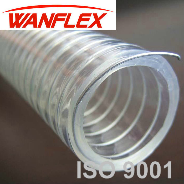 Flexible fiber spiral transparent steel wire hose 1/4