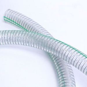 Flexible Fiber Spiral Transparent Steel Wire Hose 1/4"-8" Inch Clear Reinforced Flexible PVC Duct Hose