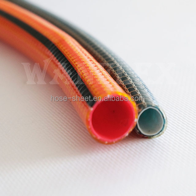 Anti-UV high pressure three layers 1/2-1 inch green PVC garden hose with fittings