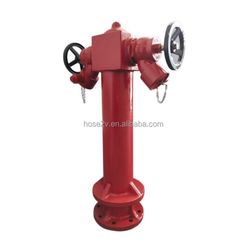 2 Way Pillar Fire Hydrant Valve DN100 Ground 4inch Fire Hydrant Valve Flange inlet BS4504 Pillar Fire Hydrant BS750