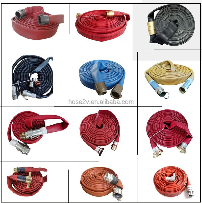 high pressure Rubber Fire Hose Durable Red Hose with Brass/aluminum Storz hose couplings Germany type for fire fighting 20bar