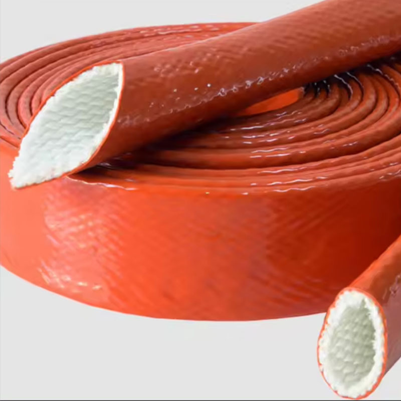 Insulation Glass Fiber Sleeving Silicone Fiberglass Pyrojacket Fire Sleeve Withstand Voltage Plastic Fiberglass Braided Tube