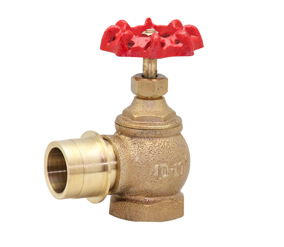 90 Brass Right Angle Landing Valve Machino Fire Hydrant Customized Thread