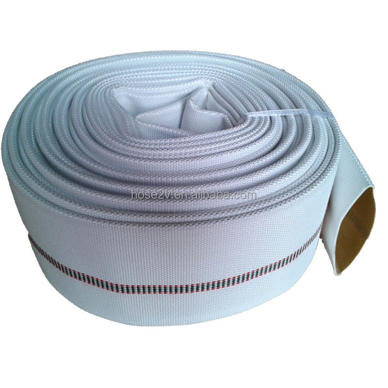 PVC/Rubber Lined Fire Fighting Hose Canvas Fire Hose with NST thread aluminum Male x female PIN LUG fittings,W.P:10Bar/145PSI