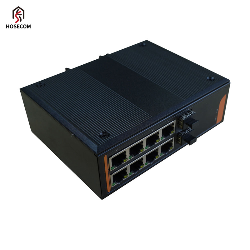 Hosecom Industrial Stackable Network Switch with POE QOS Support and SNMP Functionality for Efficient Network Management