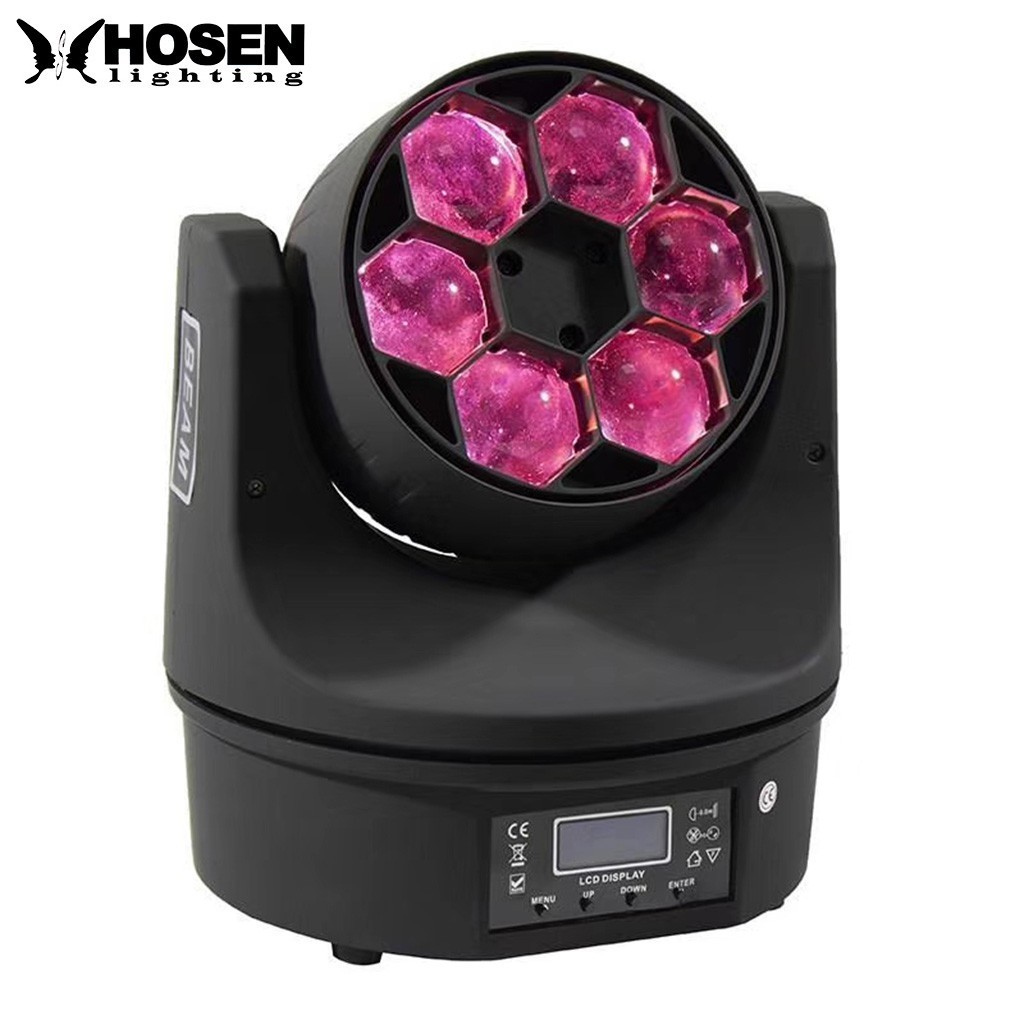 6pcs 12W RGBW 4in1Mini  led bee eye moving head light