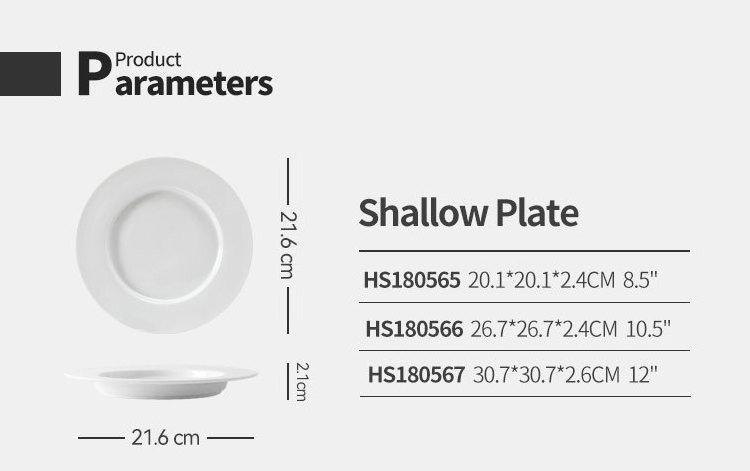 Custom White Printed Serving Porcelain Dinner Plates Sets Ceramic Wedding Plates For Restaurant Ceramic Plate Set Dinnerware