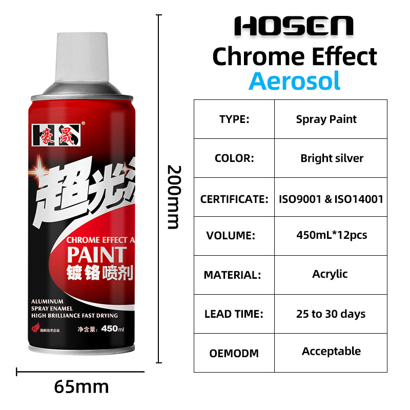 Environmental Protection Chrome Plating Coatings Agent Paint Unique Formula Chrome Aerosol Spray Paint