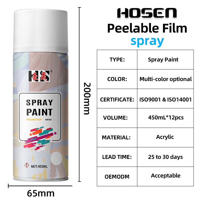 Hosen Fast Dry Acrylic Spray Paint Low Customized Color Wholesale Spray Car Paint  MSDS Aerosol Spray Paint