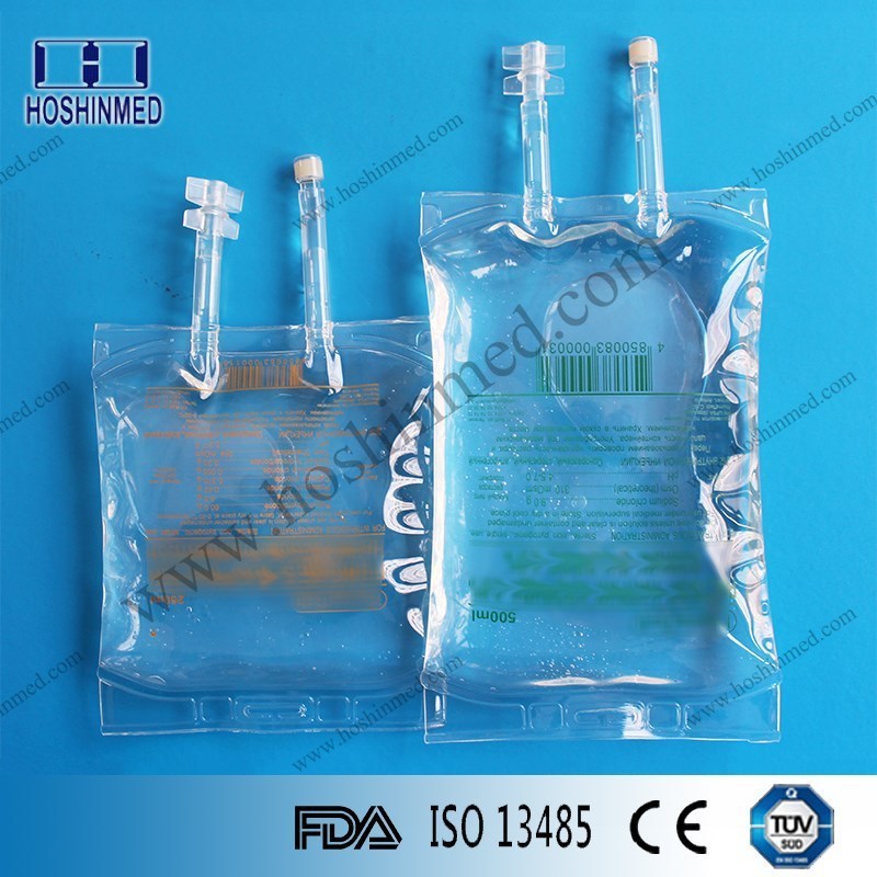 Soft PVC medical intravenous saline solution bags infusion