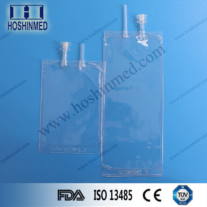 Soft PVC medical intravenous saline solution bags infusion