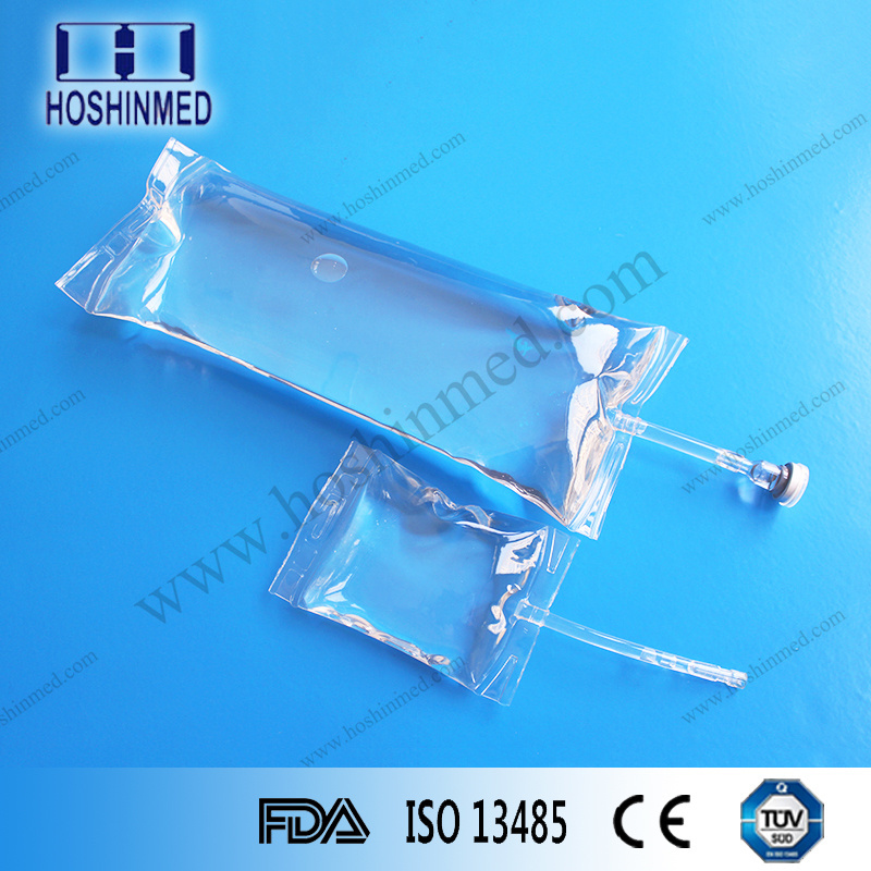 Soft PVC medical intravenous saline solution bags infusion