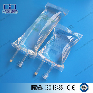 Soft PVC medical intravenous saline solution bags infusion