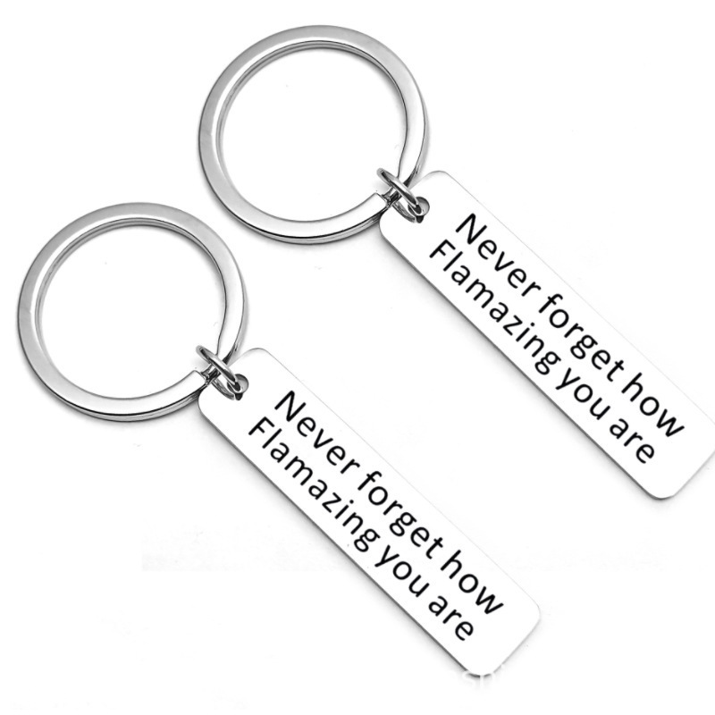 HOSHOM Pet Tag Blank Sublimation Keychain Metal Key Rings Custom Name Stainless Steel DIY Stamping Blank Keyring