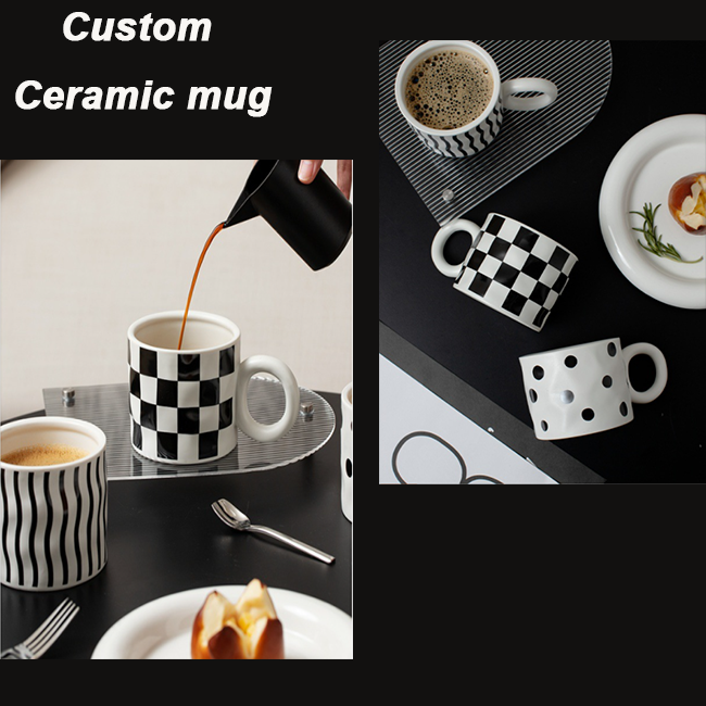 Creative ceramic cartoon mug small animal mug cat coffee cup with saucer home tea cup couple gift mug