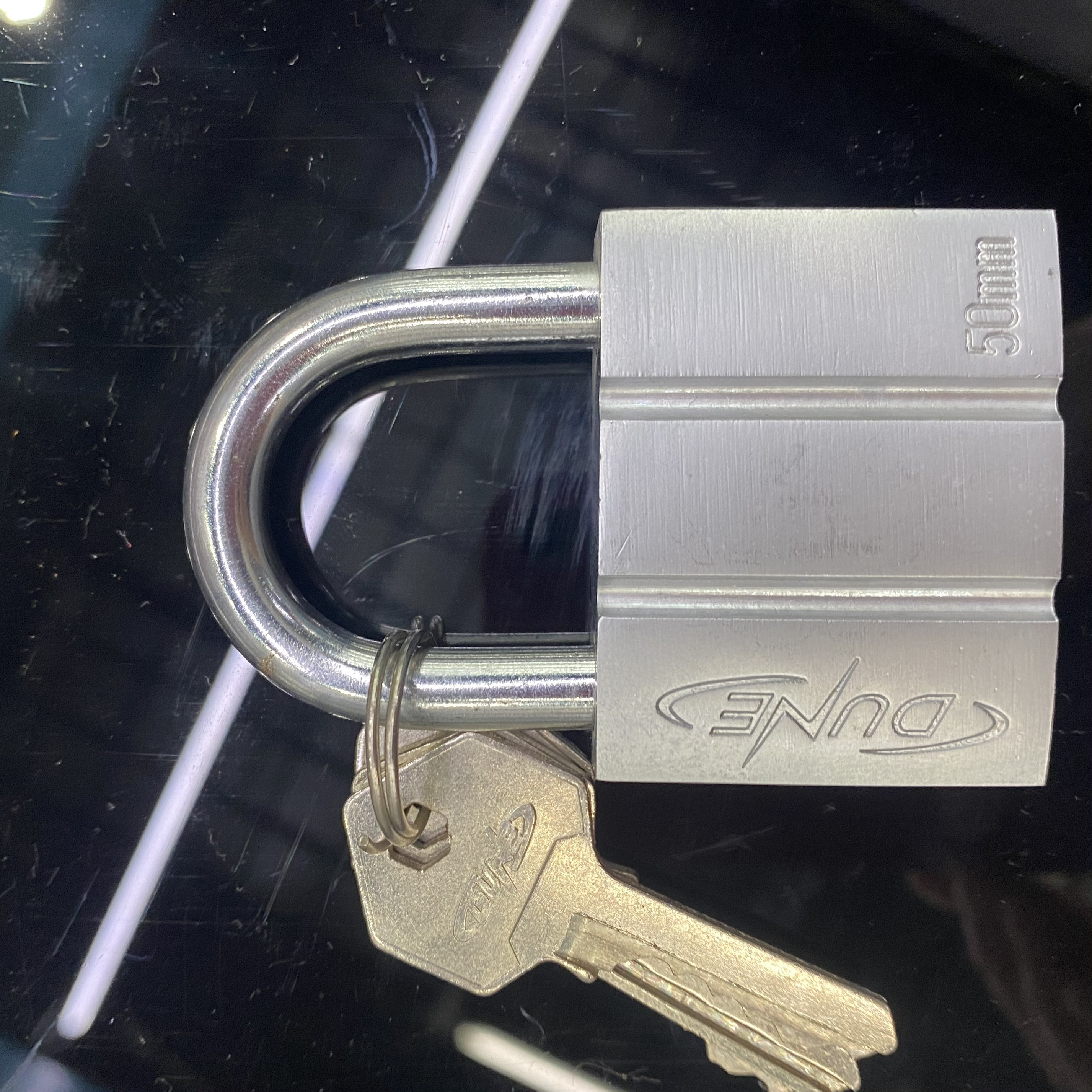 DUNE LOCK 20-70mm Electroplated Silver Color Iron Padlock with 3 Iron Normal keys Brass Cylinder Imprinted Surface Box Package