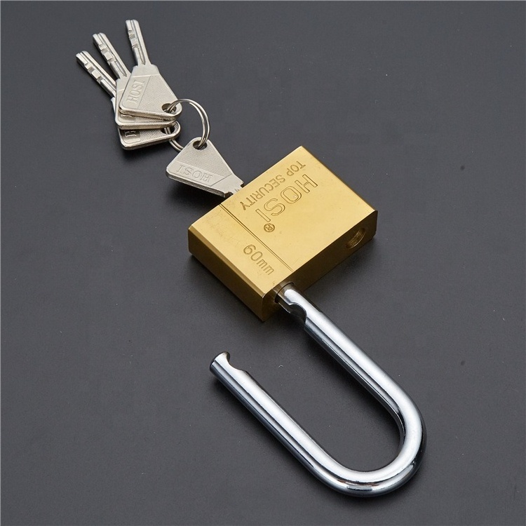 Top Sell Hot Product HOSI Lock C204-L Electrophoresis Iron Padlock Long Shackle Vane Keys Size 40-70mm Cadeado Plastic Package