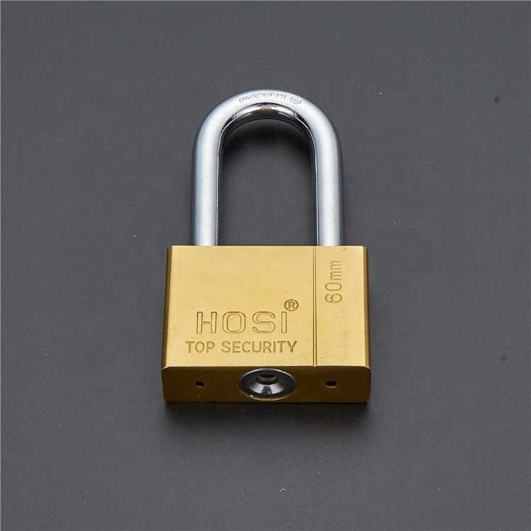 Top Sell Hot Product HOSI Lock C204-L Electrophoresis Iron Padlock Long Shackle Vane Keys Size 40-70mm Cadeado Plastic Package