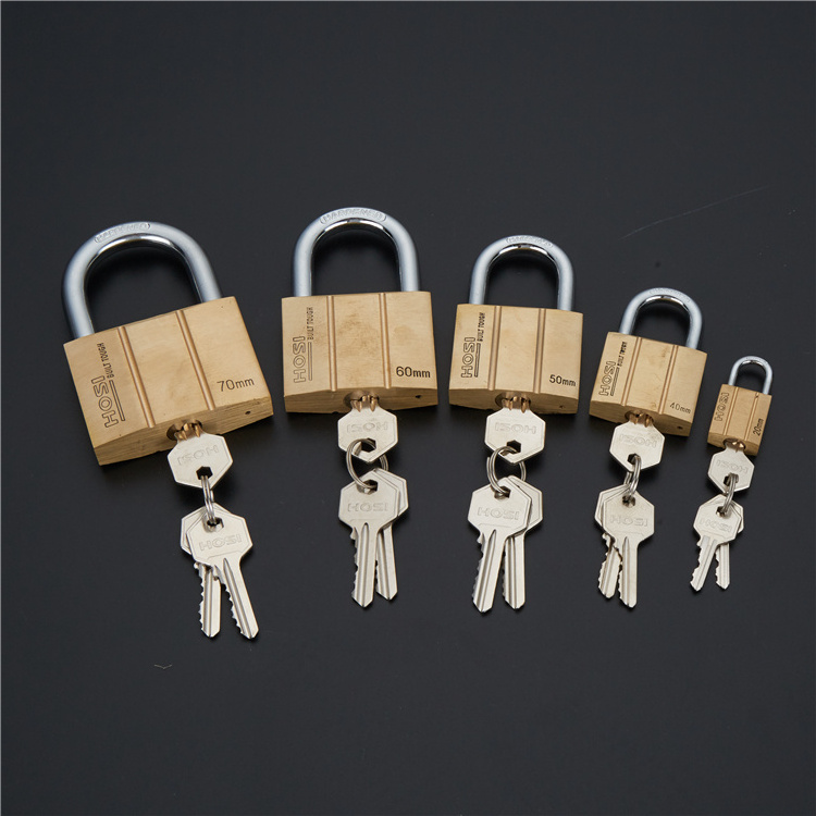 Hight Quality 70mm Long Shackle Brass Pad Lock Safety Padlock