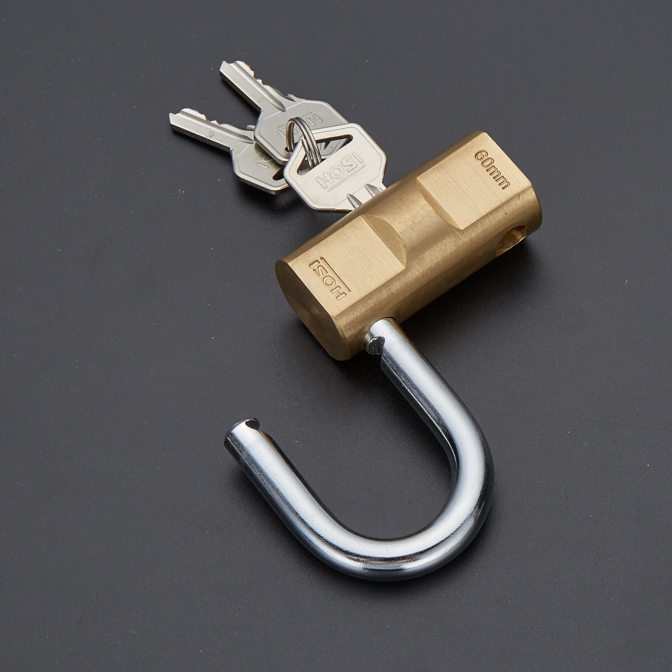 2024 Hot Sell HOSI Lock HL-40  Full Brass Padlock Hammer Lock Brass Cylinder Normal Keys Size 40-80mm Cadeado Plastic Package