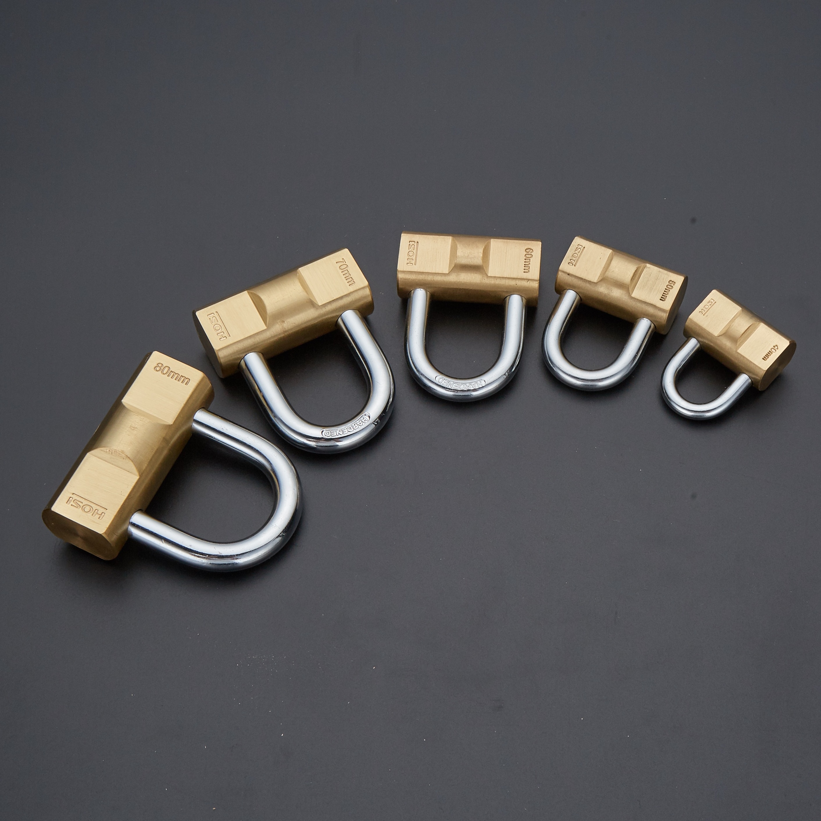 2024 Hot Sell HOSI Lock HL-40  Full Brass Padlock Hammer Lock Brass Cylinder Normal Keys Size 40-80mm Cadeado Plastic Package