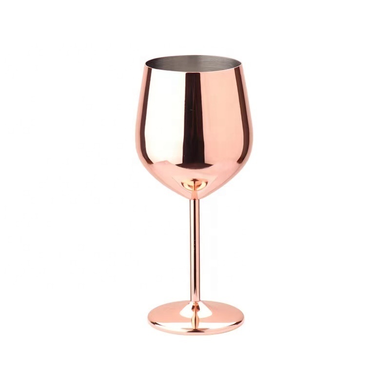 Luxury High Fashion Customized Colored Gold Stainless Steel Red Wine Glasses Goblet Cup Set For Wedding Party