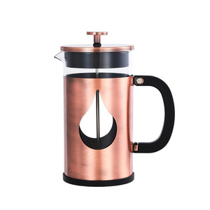 1L Metal Copper French Press 1000ml French Press Collins Glass Travel Coffee Press Plastic Ceramic Material Outdoor Colorful