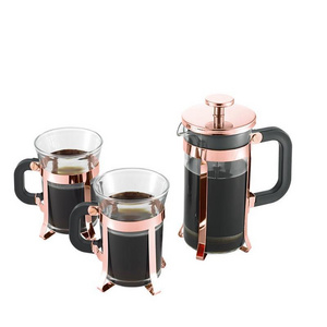 Hot Sale Classic Style French Press with 2pcs coffee cup Coffee Maker Set tea and coffee sets