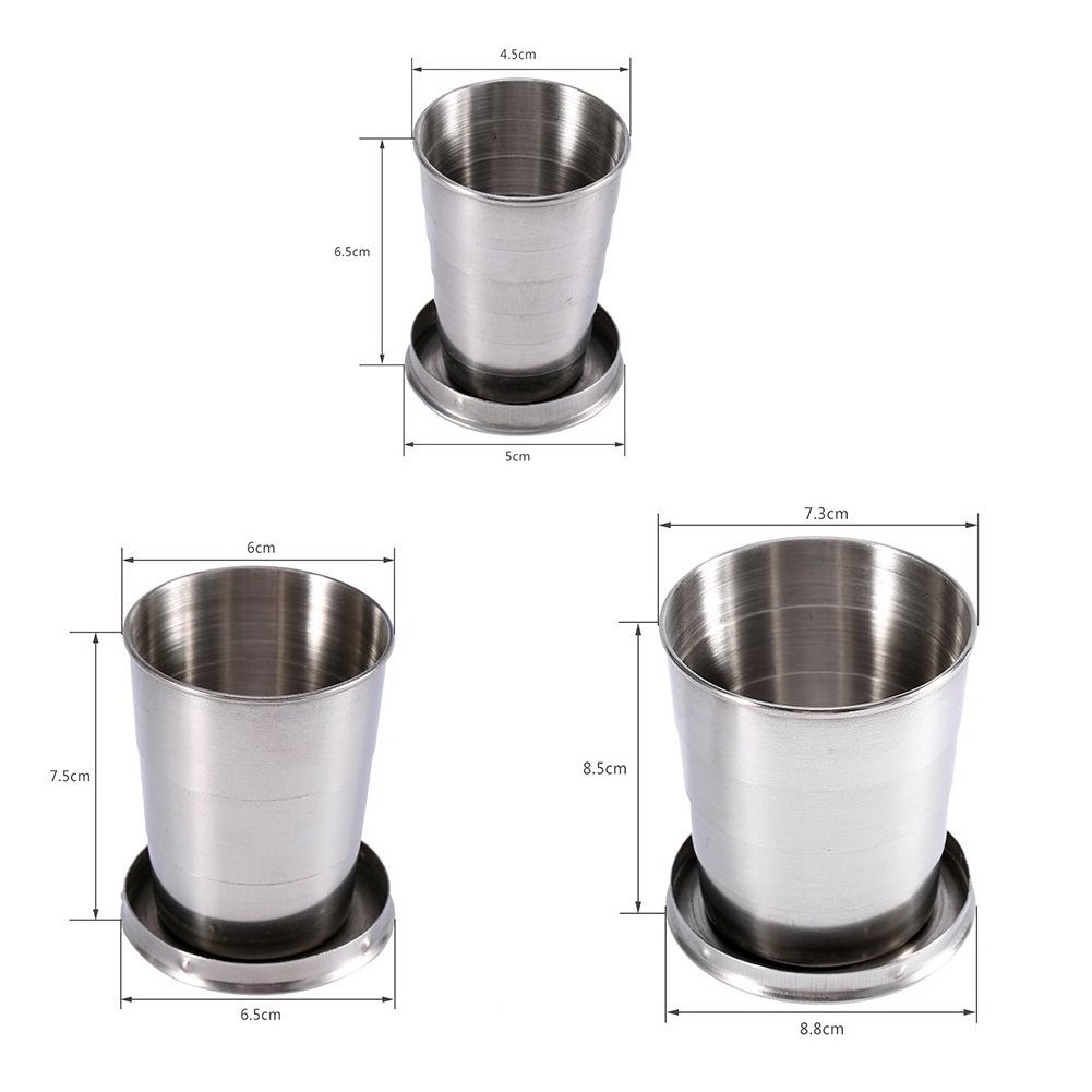 Top selling  stainless steel collapsible cup collapsable stainless steel cup collapsible metal cup