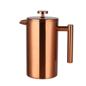 Double Walled Large Coffee Press with 2 Free Filters Stylish Rust Free Kitchen Accessory-Stainless Steel French Press