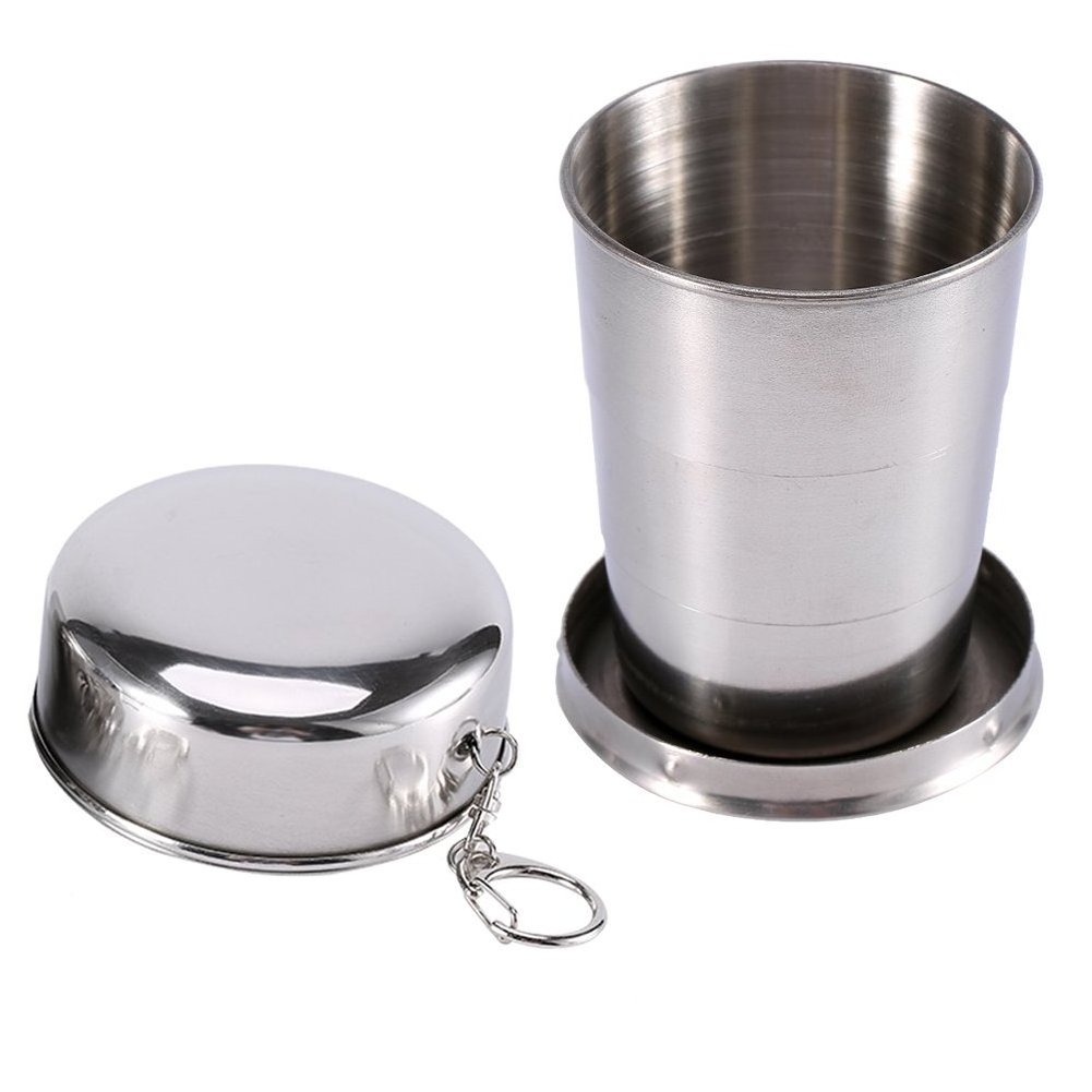 Top selling  stainless steel collapsible cup collapsable stainless steel cup collapsible metal cup