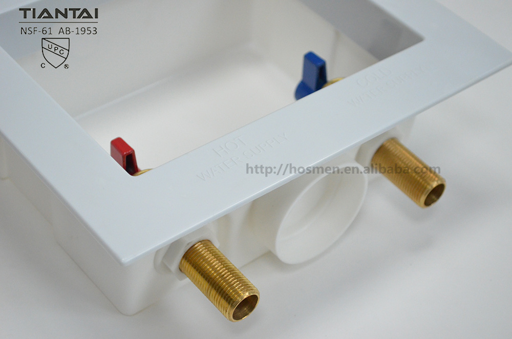 High Quality OEM Washing Machine Outlet Box With Hot And Cold Water Stop Valve