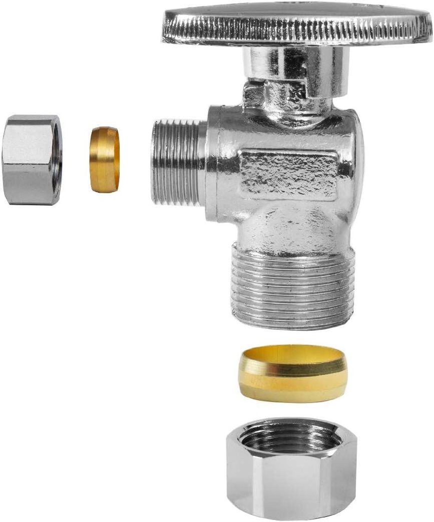 1/4 Turn Water Shut Off Valves Compression Brass Angle Stop Valve