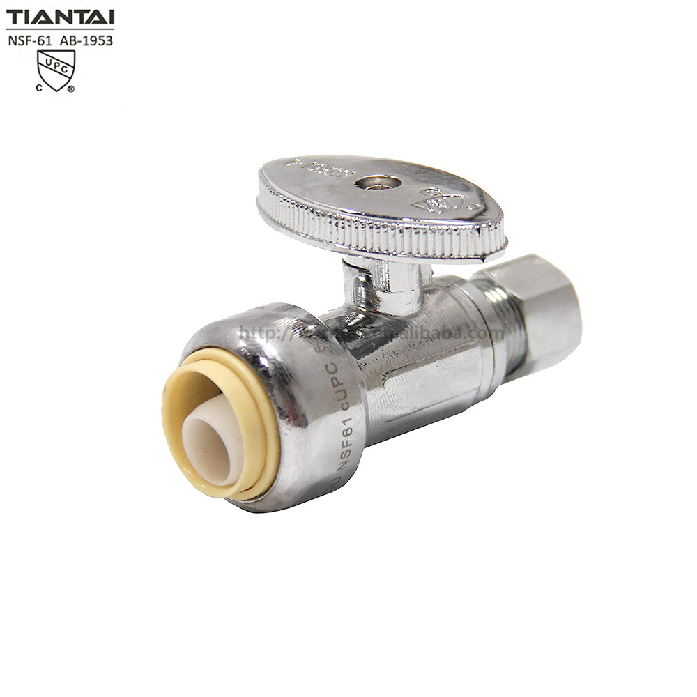 1/4 Turn Water Shut Off Valves Compression Brass Angle Stop Valve