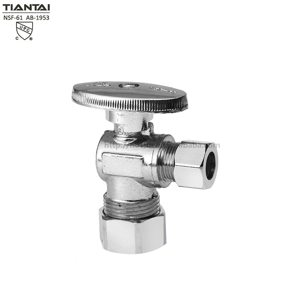 1/4 Turn Water Shut Off Valves Compression Brass Angle Stop Valve